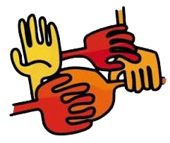 Las 4 manos del logo de Fundación Kamay